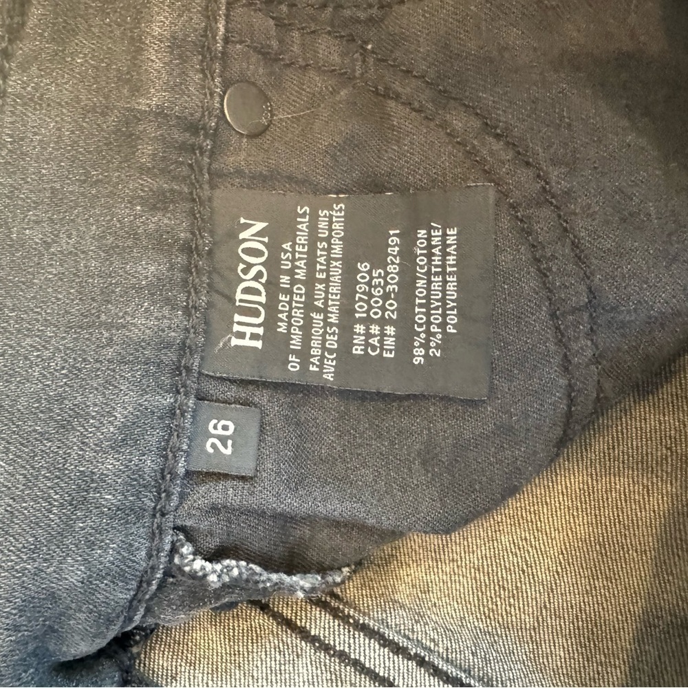 Hudson The Stevie Contour Lace Up Skinny Jeans Black size 26 - Picture 7 of 8